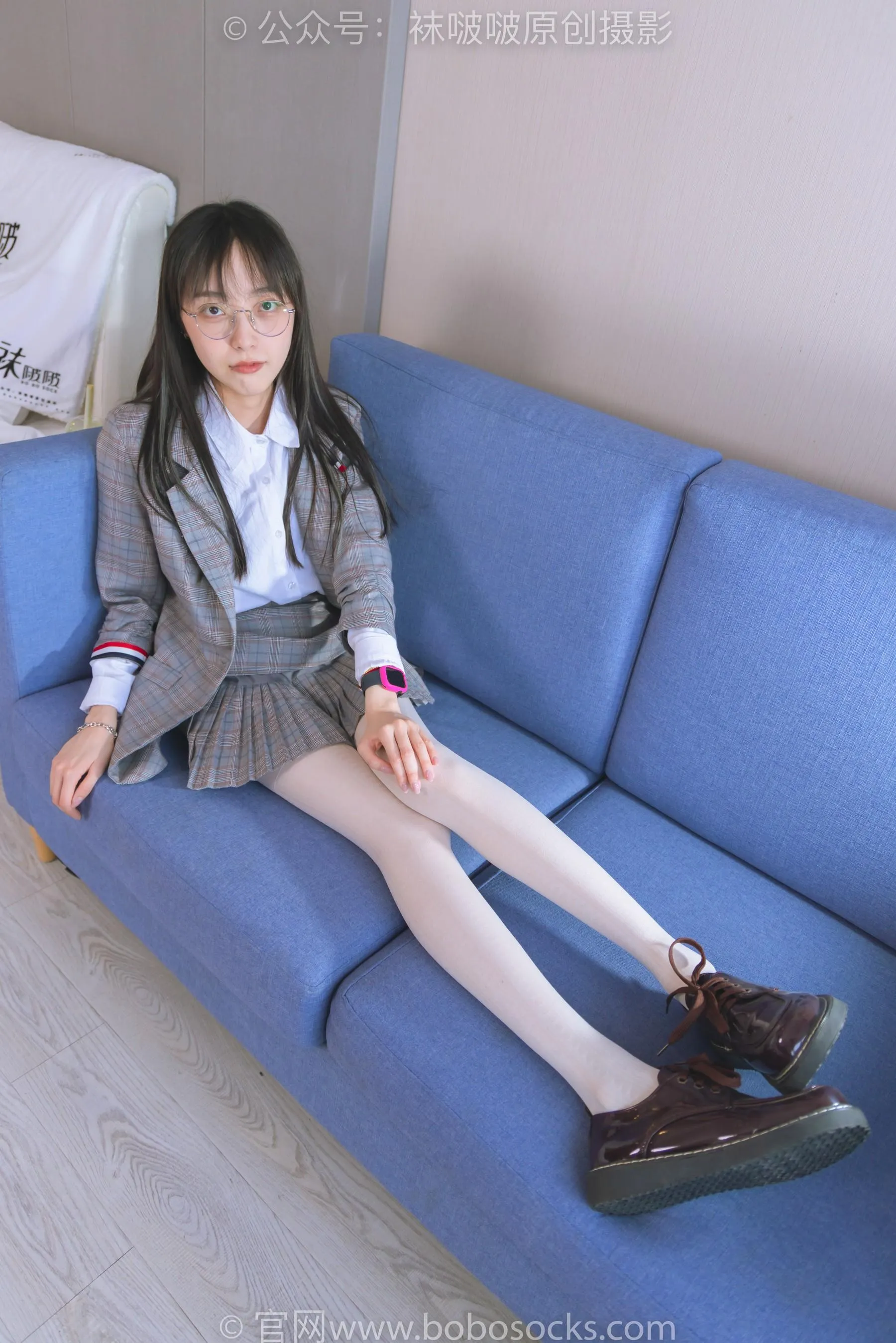 [BoBoSocks袜啵啵]NO.202 稚予-皮鞋、白色蕾丝丝袜、ol风 [87P]插图9